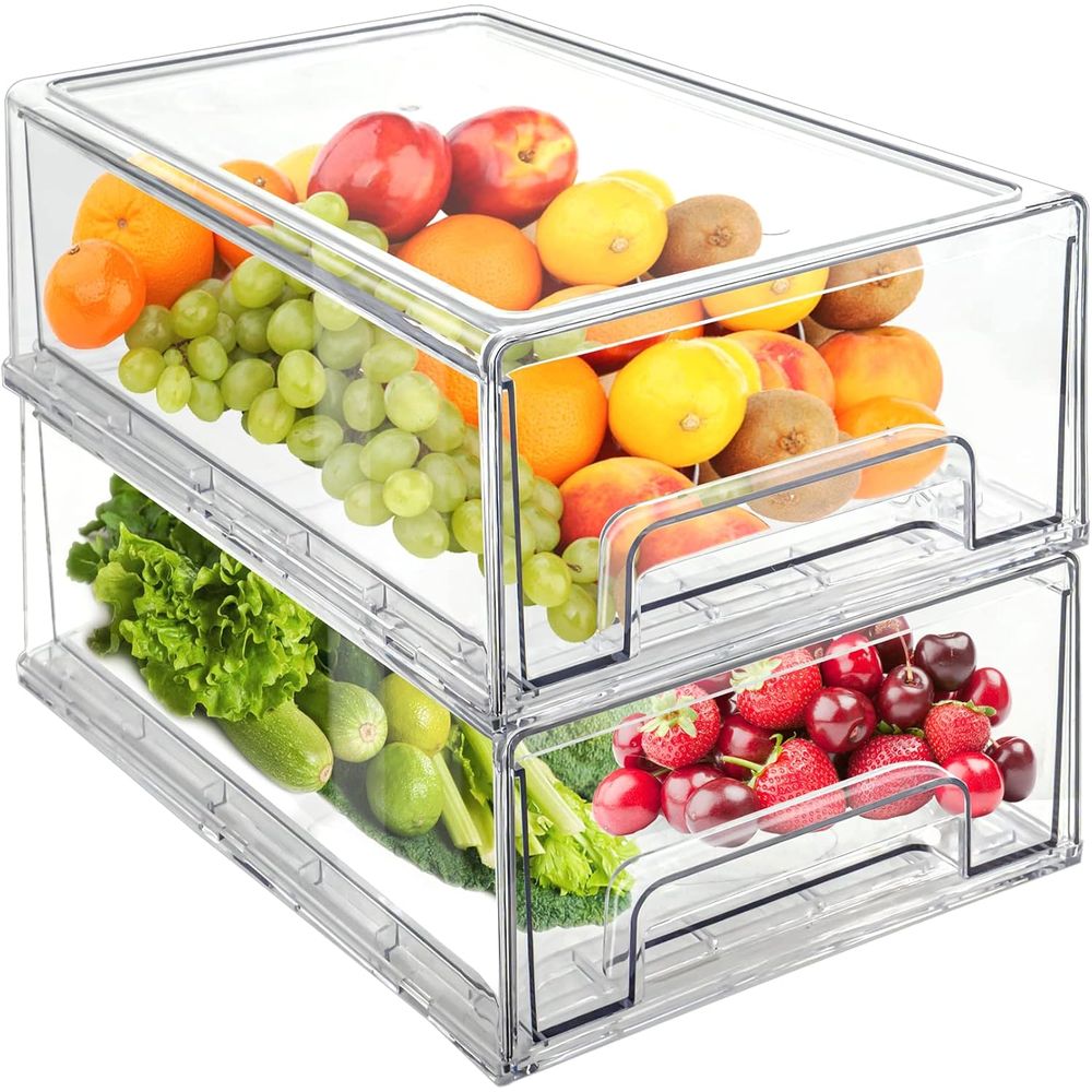 Food Storage Without Pantry - Прозрачные выдвижные штабелируемые контейнеры Clear Ridge