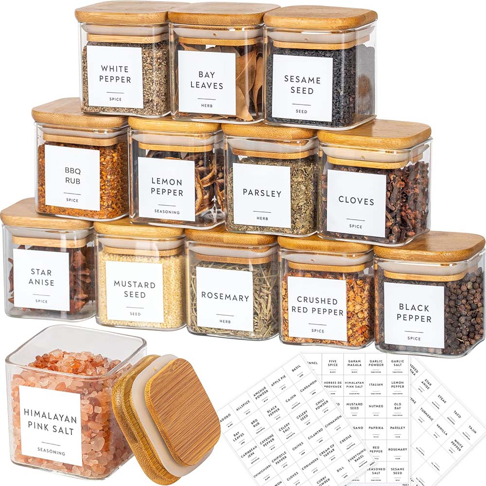 Food Storage Jar Labels - 5oz Стеклянные Банки Набор с этикетками