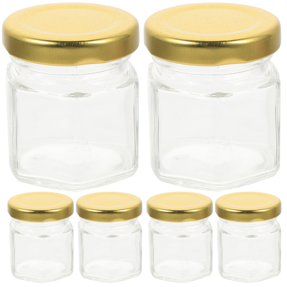 Food Storage Glass - 6 шт. стеклянных банок шестигранной формы,