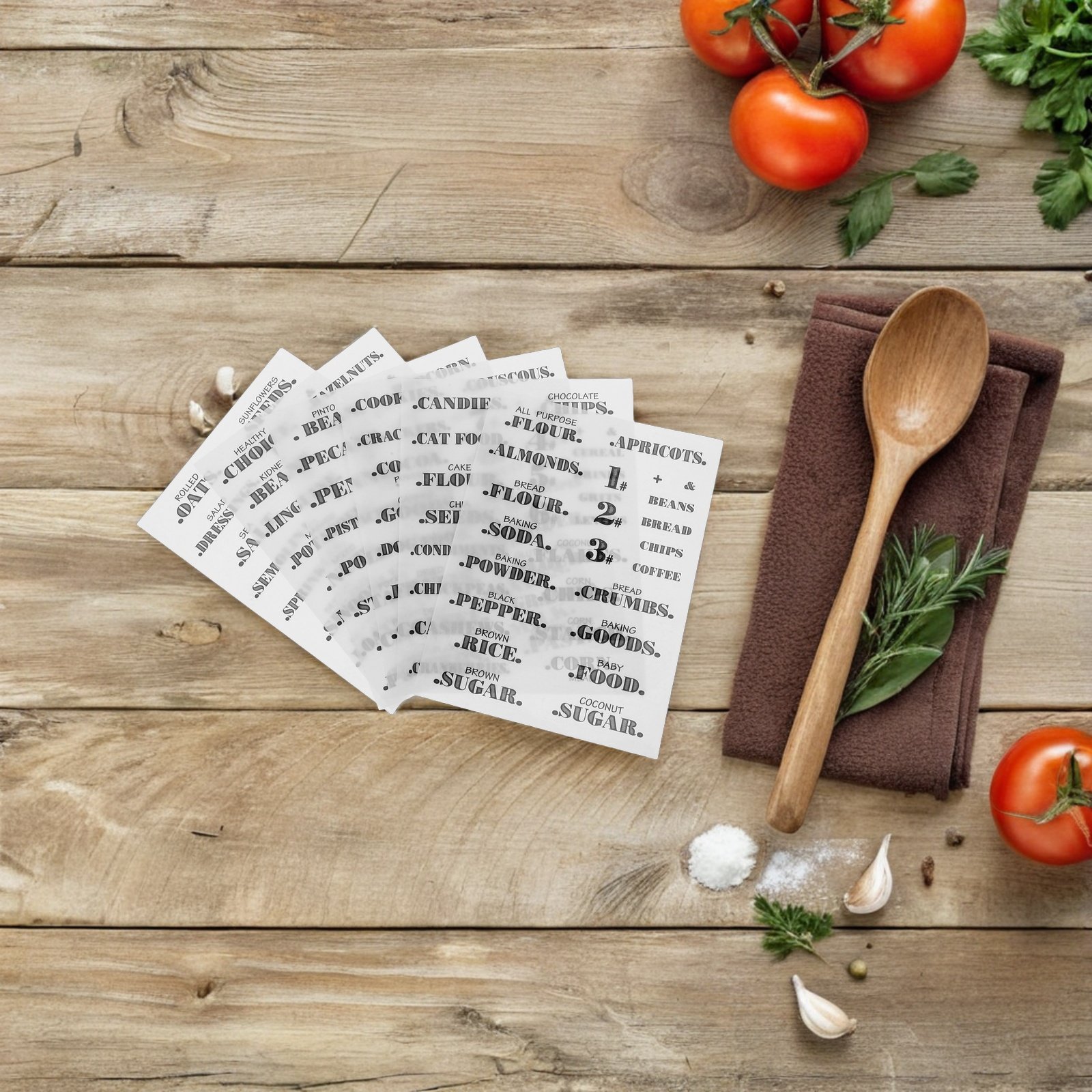 Food Storage Jar Labels - 6 прозрачных водонепроницаемых наклеек для кухни,