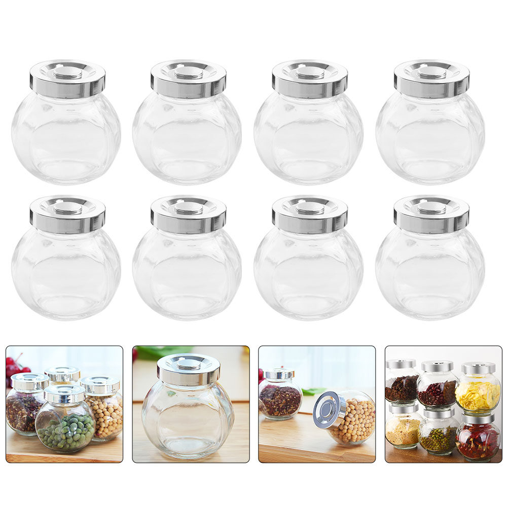 Food Storage Glass - 8 шт. легких портативных стеклянных банок
